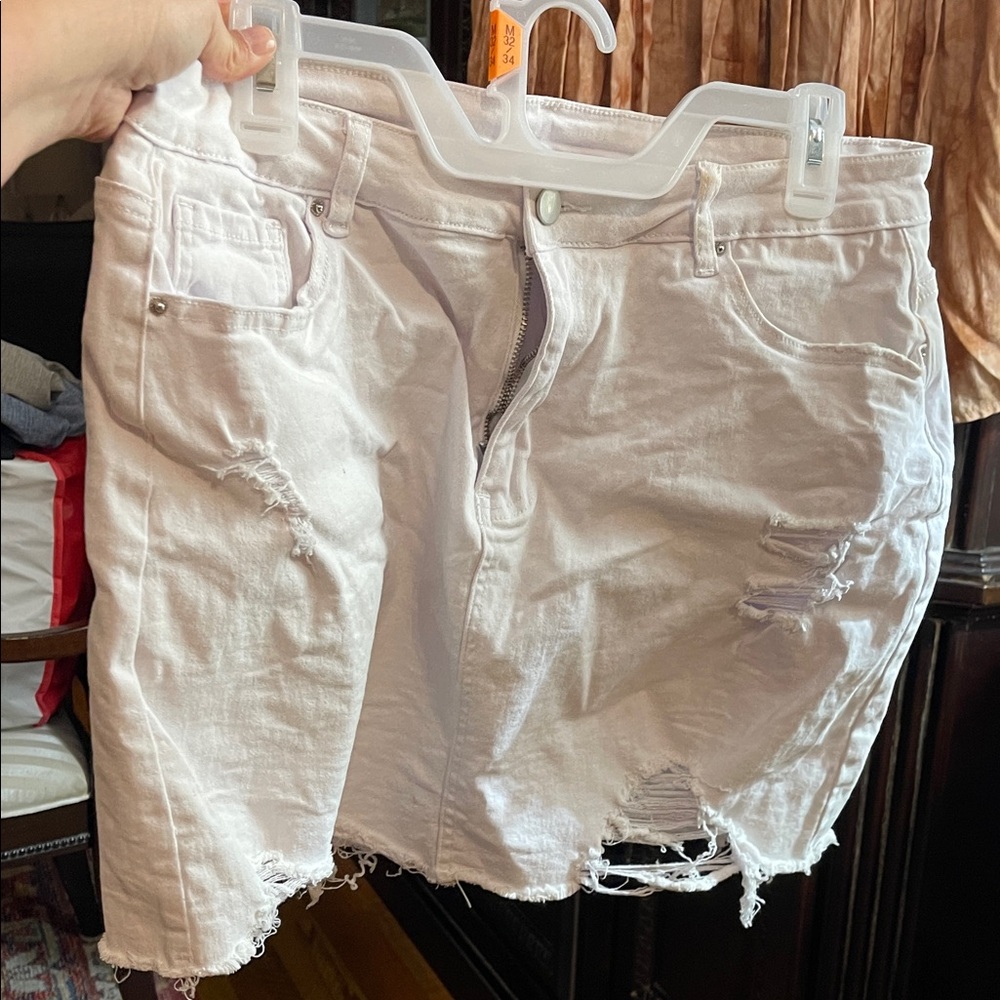 Casual Distressed Light Denim mini skirt